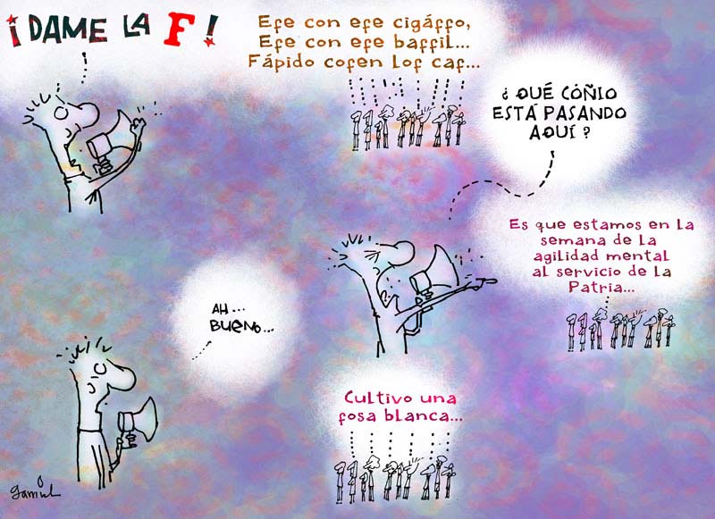 Dame la F, caricaturas de Garrincha