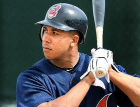 El jugador Michael Brantley de los Indios de Cleveland