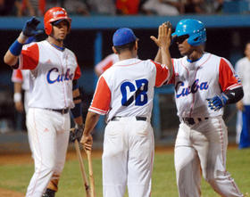 El equipo Cuba de béisbol. Foto: Juan Moreno