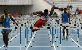 Dayron Robles en el certamen atlético que tuvo lugar en La Habana por el centenario de la IAAF