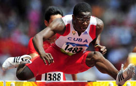 El cubano Dayron Robles, plusmarquista mundial de 110 metros con valla. El cubano Dayron Robles, plusmarquista mundial de 110 metros con valla