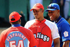 Peloteros cubanos durante el Juego de las estrellas disputado en Matanzas. Foto, AIN