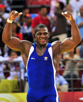 Mijaín López, medalla de oro en -120kg, lucha grecorromana.