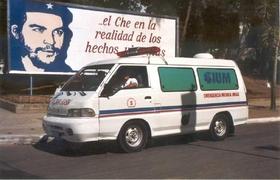 Una ambulancia del sistema de urgencias en Imías, Guantánamo