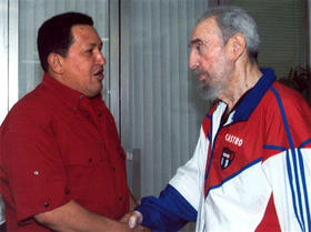 Durante el más reciente encuentro entre Castro y Chávez. (AP)