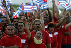 Camagüeyanos, durante el acto del pasado 26 de julio. (AP)
