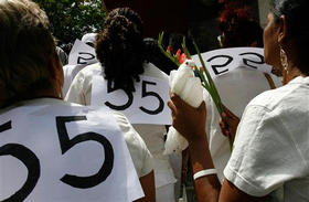 Las Damas de Blanco. Manifestación para recordar el quinto aniversario de la ola represiva
