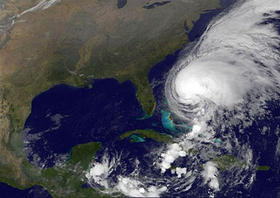 Imagen de la tormenta tropical Noel alejándose de Cuba