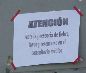 Cartel en un consultorio médico