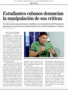 'El Mundo', en su edición del 13 de febrero de 2008.