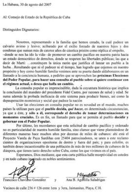 Carta de Francisco Chaviano