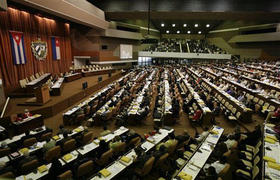 Primeras imágenes de la instalación de la Asamblea Nacional, este domingo. (AP)