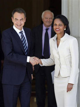Zapatero y Rice