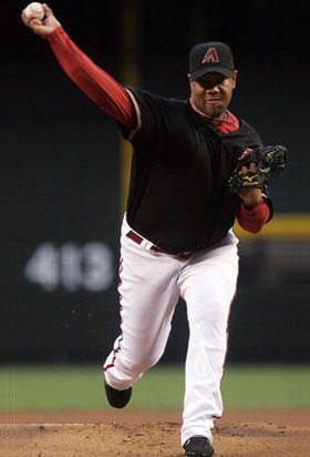 Liván Hernández, durante un juego entre los Diamondbacks de Arizona y los Rockies de Colorado