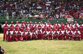 El equipo de Santiago de Cuba, tras la victoria en la 47ª Serie Nacional