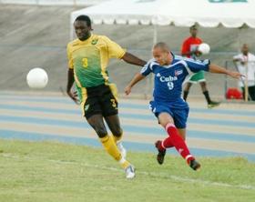 Durante un juego del equipo Cuba en la Digicel Cup de Caribbean Football Union
