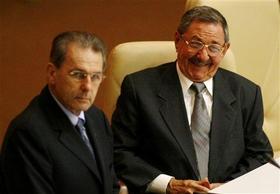 Rogge y Raúl Castro