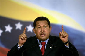 Hugo Chávez, durante una conferencia de prensa en el Palacio de Miraflores