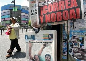 Periódicos ecuatorianos: los populistas Rafael Correa y Álvaro Novoa a la segunda vuelta electoral