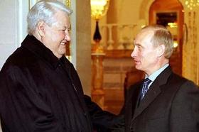 Boris Yeltsin y Vladimir Putin, ex presidente y presidente de Rusia, respectivamente.