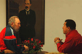 Fidel Castro y Hugo Chávez, en la reciente visita de este último a La Habana. (JR/AP) Fidel Castro y Hugo Chávez, en la reciente visita de este último a La Habana