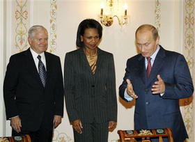 Putin, Rice y Gates