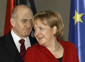Merkel y Olmert