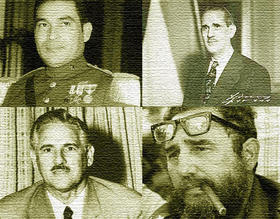 Fulgencio Batista, Ramón Grau, Carlos Prío y Fidel Castro (de izq. a dcha.), revolucionarios postmachadistas.
