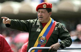 El presidente venezolano Hugo Chávez celebra el aniversario 15 de su tentativa de golpe de Estado en 1992. (AP)