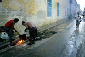 Caldosa en la calle