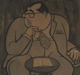 José Lezama Lima visto por el caricaturista Juan David
