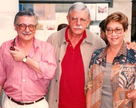 Pío E. Serrano, Jesús Díaz y Annabelle Rodríguez (de izq. a dcha.), en los comienzos de 'Encuentro'.