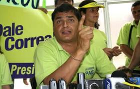 Rafael Correa, candidato de izquierda a la presidencia de Ecuador.