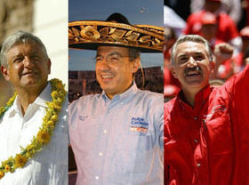 Los candidatos con mayores posibilidades: López Obrador, Felipe Calderón y Roberto Madrazo