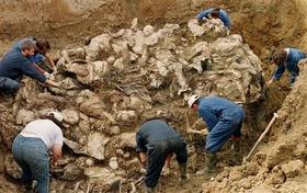 Restos de las víctimas de la masacre de Srebrenica