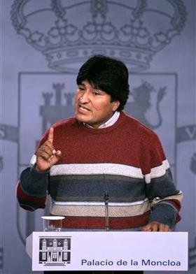 Evo Morales, presidente de Bolivia, durante su visita a España