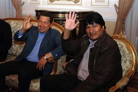 Hugo Chávez y Evo Morales, presidentes de Venezuela y Bolivia