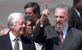 James Carter y Fidel Castro, durante la visita a Cuba del ex presidente norteamericano