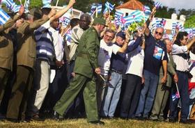 Castro y la alta cúpula del régimen, durante un 'acto de masas'