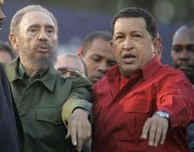 Castro y Chávez durante la Cumbre del Mercosur