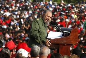 Castro, el pasado 1 de mayo, en la 'Plaza de la Revolución'. (AP)