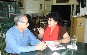 El músico Juanito Márquez y la periodista Mercedes Eleine González