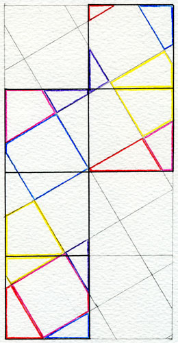 5 Modules 6x6, 1.3.5.7.8., 60º, Magenta Square