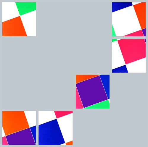 6 Modules 7x8, 1.2.4.6.8., 70º, Violet Square