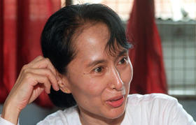 Aun San Suu Kyi, líder de la Liga Nacional para la Democracia (LND) de Myanmar
