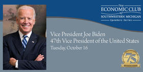 El ex vicepresidente Joe Biden, conferenciante en el Economic Club of Southwestern Michigan