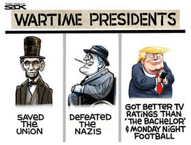 «Presidentes en tiempo de guerra», caricatura