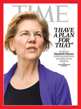 Elizabeth Warren en la portada de la revista Time