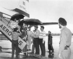 Indios miccosukee a su llegada a La Habana en julio de 1959