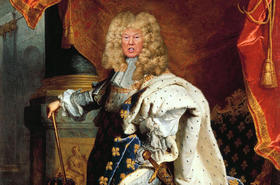 Foto-ilustración de Donald Trump como Luis XIV